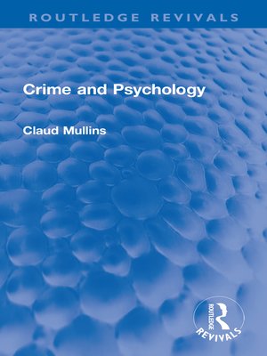 cover image of Crime and Psychology